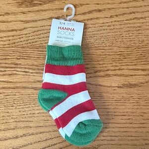 Hanna Socks Baby/Toddler Striped Holiday Socks - Red, White, Green